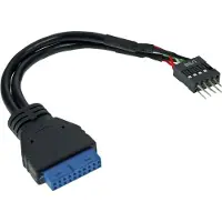 InLine 33446I Câble adaptateur USB 3.0 vers 2.0 interne, USB 3.0 vers USB 2.0 prise poteau, 0,15m