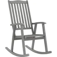 vidaXL Chaise à bascule avec support Gris Bois massif Acacia