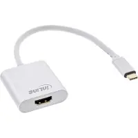 InLine 64101S Convertisseur USB écran, USB type-C mâle vers HDMI femelle (DP Alt Mode), 4K2K, argent, 0.2m