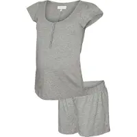 Mamalicious Mira Lgm Lia Cap Maternity Pyjama Gris XL Femme