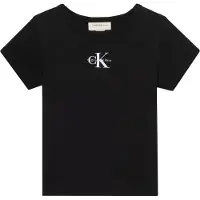 Calvin Klein T-Shirt 'Monologo' violet / noir / blanc