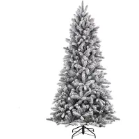 Black Box Trees Arbre de Noël artificiel Snowdon - H185 x Ø117 cm - Vert avec aspect givré