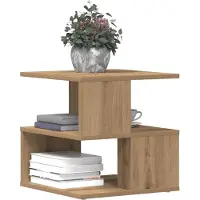 vidaXL Table d'appoint avec étagère Chêne artisanal 30 x 30 x 55 cm
