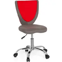 Hjh OFFICE Chaise De Bureau Enfant / Siège De Bureau Enfant Kiddy Comfort Tissu Gris/Rouge Hjh Office