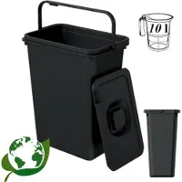 Prosperplast System Flad poubelle avec couvercle 10 L noir