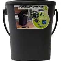 Eda Plastiques EDA 013119 R G.ANT EDA Seau à compost KOMPOST, 6 litres, anthracite