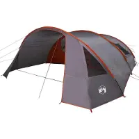vidaXL Tente tunnel pour 6 personnes, gris et orange