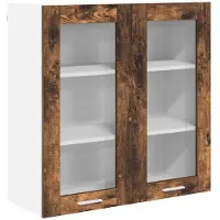 vidaXL Armoire suspendue avec stockage Riga Chêne fumé 80 x 31 x 80 cm