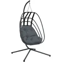 vidaXL Fauteuil suspendu avec support en acier anthracite