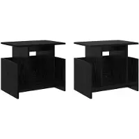 vidaXL Support TV, 2 pièces, noir, imitation chêne, matériau composite