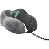 vidaXL Oreiller Avec Oreiller Réglable Gris 28 X 25 X 14 Cm Velours
