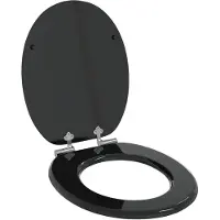 vidaXL Abattant de WC à fermeture douce Noir 44 x 38 cm Panneau MDF