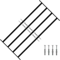 vidaXL Grille de fenêtre 115 x 60 cm, acier thermolaqué noir