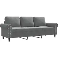 vidaXL Canapé 3 places gris foncé 180 cm velours