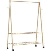 vidaXL Porte-vêtements et étagères roulettes 132x45,5x155,5cm bambou