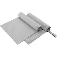 vidaXL Serviettes de sport 2 pcs Gris 100 x 50 cm