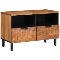 vidaXL Meuble TV avec étagère, finition brun acacia, 70 x 33 x 46 cm