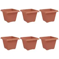 vidaXL Pot De Fleurs Carré 6 Pcs Rouge Brique 38 X 38 X 30 Cm