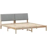 vidaXL Cadre de lit avec tête de lit Marron 200 x 200 cm Pin massif