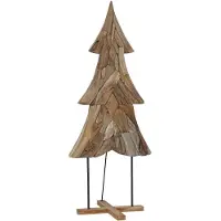 vidaXL Sapin de Noël avec support Marron 180 cm Bois de teck solide
