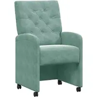 vidaXL Chaises de salle à manger à roulettes, lot de 2, vert d'eau, 58 x 67 x 97 cm, velours