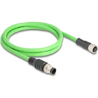 DeLOCK M12 Kabel A-kodiert 8 Pin St. zu Bu. PUR (TPU) 1 m