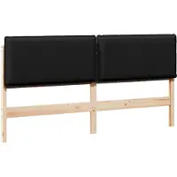 vidaXL Tête de lit rembourrée avec tête de lit Naturelle et noire 200 cm