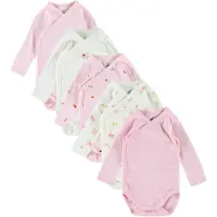Petit Bateau Enrouler Bodies m/l - 5 Pack - Blanc/Rose - - 3 mois - Body M/L