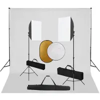 vidaXL Kit de studio photo boîtes à lumière toile de fond réflecteur
