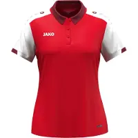 Jako Polo Dynamic pour femmes - 6370D, Couleur:rouge/blanc/rouge foncé, Taille:L (42/44)
