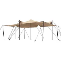 TOOLPORT Tente nomade 4,5 x 6 m, avec set de poteaux en acier, sable