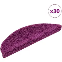 vidaXL Tapis d'escalier 30 pièces 56 x 17 x 3 cm Violet Demi-rond