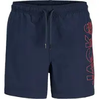 Jack & Jones Junior Shorts de bain 'JPSTMaui Wave' bleu marine / rouge rouille