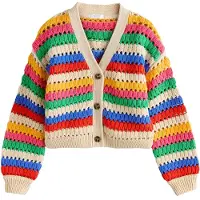Next Cardigan crème / bleu marine / jaune foncé / sapin