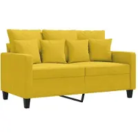 vidaXL Canapé à 2 places Jaune 120 cm Velours