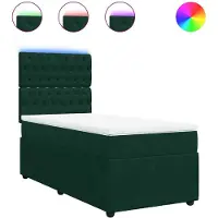 vidaXL Lit boxspring avec matelas vert foncé 90x190 cm velours