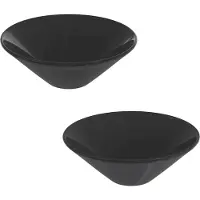 vidaXL Lavabo 2 pcs Noir Brillant Ø42x14 cm Céramique