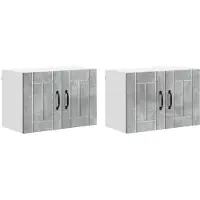 vidaXL Armoire murale LUCCA, lot de 2, gris béton, 60 x 31 x 40 cm, aggloméré