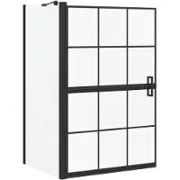 vidaXL Écran de douche de bain Noir et Transparent 116 x 68 x 128 cm