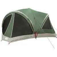 vidaXL Tente familiale pour 10 personnes, verte et grise, 460 x 430 x 214 cm