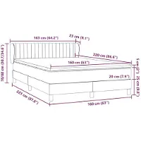 vidaXL Lit boxspring avec matelas vert foncé 160x220 cm velours