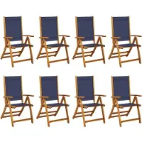 vidaXL Chaises de jardin 8 pcs. Pliable Bois massif Acacia et Textilène
