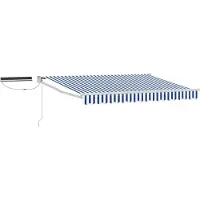 vidaXL Store électrique rétractable bleu et blanc 3,5 x 2,5 m
