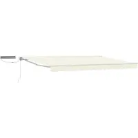 vidaXL Store électrique rétractable, crème et blanc, 4 x 3 m