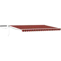 vidaXL Store électrique rétractable orange, marron, blanc 4 x 3 m