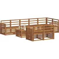 vidaXL Ensemble de canapés 9 pièces en bois massif d'acacia naturel