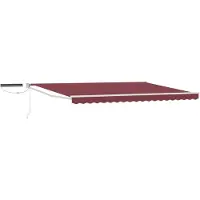vidaXL Store électrique rétractable rouge bordeaux et blanc 4 x 2 m