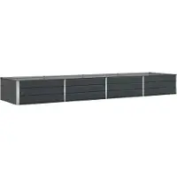 vidaXL Jardinière Anthracite 195 X 100 X 45 Cm Acier Galvanisé