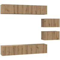 vidaXL Ensemble de meubles TV mural 6 pcs Artisan-Chêne Bois composite