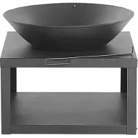 Beliani Braséro de jardin rond en acier noir TANARA